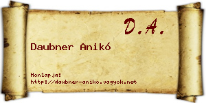 Daubner Anikó névjegykártya